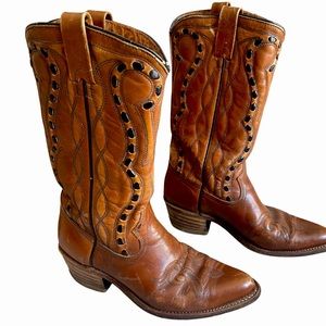 Vintage Leather Cowboy Cowgirl Boots